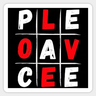 Tic Tac Toe Love Peace Sticker